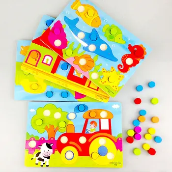 Krāsa Izziņas Valdes Montessori Izglītības Rotaļlietas Bērniem, Koka Rotaļlietas, Atjautības Agrīnās Mācīšanās Krāsu Spēles Spēle CL0545H