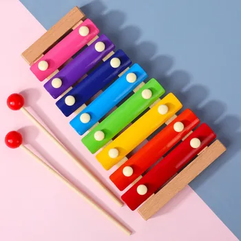 Krāsa Oktāvas Mūzikas Koka Rotaļlietas Roku Izsist Klavierēm Bērnu Pirmsskolas Xylophone Zīdaiņiem, Bērnu Izglītības Bērniem, Rotaļlietas, Dāvanas,