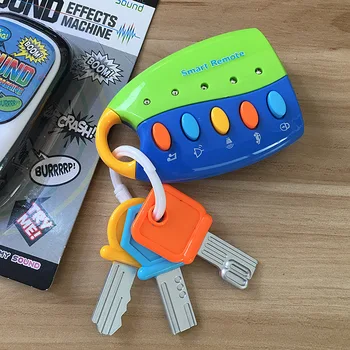 Krāsains Auto Atslēgu Ķēdes Forma Mūzikas Skaņas Bērnu Mācīties Rotaļlietas