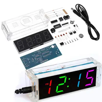 Krāsains Digitālais Pulkstenis Elektroniska Komplekts DIY Daļas, LED Sastāvdaļu Komplektu Elektronisko Skatīties Metināšanas Eksperiments