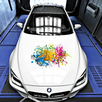 Krāsains Grafiti Auto Uzlīmes Auto Produktus, Krāsotas Varavīksnes Palmu Uzlīmes Auto Auto Pārsega Apdares Creative Auto Piederumi