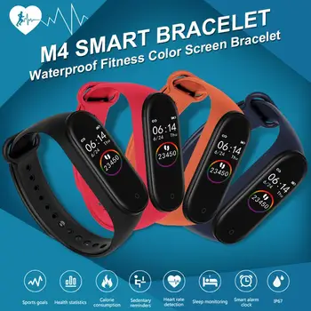 Krāsains M4 Smart Aproce Smartband Ūdensizturīgs Asinsspiediens, Sirds Ritma Monitors Fitnesa Tracker Smart Aproce M4 Band Skatīties