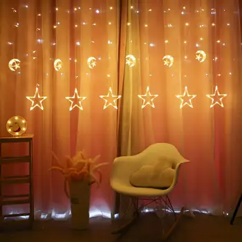 Krāsains Sniegpārslas Durvju Aizkars LED Pasaku String Gaismas Vainags Ziemassvētku Rotājumi Svētku Apgaismojums Kāzu Puse, Dekoratīvie