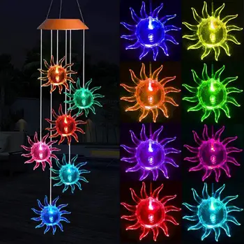 Krāsains Ūdensnecaurlaidīga Saules Dārza Gaismas, Saules, Vēja Piebalsot LED Gaismas izturīgs LED Lampas ar mazu enerģijas patēriņu, Āra Dārza Dekori