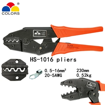 KRĀSAS HS-1016 gofrētu knaibles, kas nav izolēti termināli skava eiropas stila jaudu 0.5-16mm2 20-5AWG rokas instrumenti