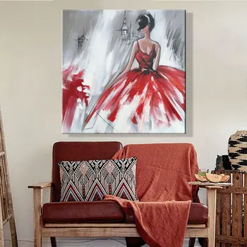 Krāsu skaits mākslas glezna, ko numuri Mākslas Modernās glezniecības modes Eiropas stila dzīvojamā istaba piekārtiem bildes Sarkani svārki