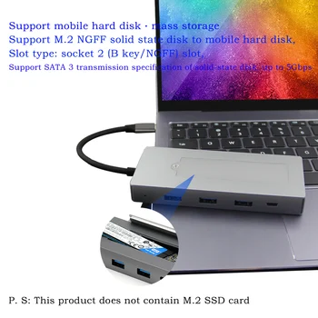 Kshd 8in1 usb c dokstacija PD adapteri portatīvo cieto disku M. 2 SSD centrs, lai hdmi pārvērst ype-c Mac datoru grāmatiņa