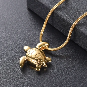 KSJ9949 Peldēšana Mini Jūras Bruņurupucis Kaklarota ar Skrūvi, lai noturētu Pelni Piemiņai Nerūsējošā Tērauda Kremācijas Rotaslietas Pet Urna, Medaljons