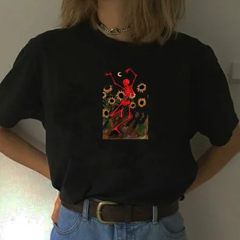 Kuakuayu HJN Skeletons Deju uz Saulespuķes Grafiskais Tee Smieklīgi Unisex T-krekls Kokvilnas Gadījuma Vintage 70 Sievietes Apģērbs