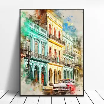 Kubā Akvareļu Art Audekls Plakātu, Mājas Dekoru Glezna Bez Rāmja