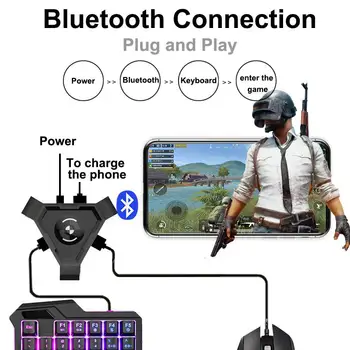 Kuulee PUBG Mobilo Gamepad Kontrolieris Spēļu Tastatūra, Pele Pārveidotājs Android Tālrunis PC Bluetooth Adapteri Plug And Play