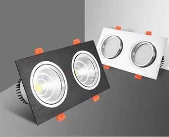 Kvadrātveida Padziļinājums, COB Downlight COB 14W 20W 30W 40W 50W 60W LED Griestu Lampas AC85-265V Iekštelpu LED Spot Gaismas kopā Ar Vadītāju