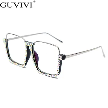 Kvadrātveida Rhinestone Saulesbrilles Sieviešu Luksusa Retro, Vintage, Saulesbrilles Vīriešiem Lielgabarīta Dimanta Saulesbrilles Zīmola Dizaineru Brilles UV400