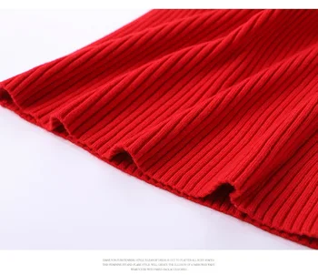 Kvalitātes Rudenī, Ziemā Silta Adīta Kleita Sievietēm Pusi Augstas Kaklu Garām Piedurknēm Zīmuli Gadījuma Mini Bodycon Džemperis Kleita Plus Lieluma 237