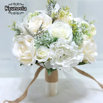 Kyunovia Dabas Pušķis ramos de novia Kāzu Ziedi, peonija, zīda Eco Ziedi, Līgavas Pušķi Ziloņkaula Kāzu Pušķi D152
