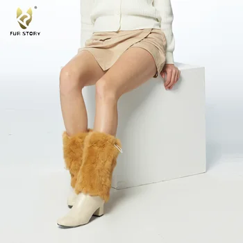 Kāju sildītāji īstu trušu kažokādas Sieviešu kāju siltāks 7 krāsas, 23 cm garuma Reāls Trušu Kažokādas, Kāju Sildītāji