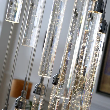Kāpnes Luksusa kristāla Lustras Apgaismojums kulons armatūra LED burbulis kristāla karājas lampas hotel dekoru Spirāli led Lustras