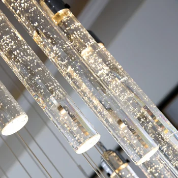 Kāpnes Luksusa kristāla Lustras Apgaismojums kulons armatūra LED burbulis kristāla karājas lampas hotel dekoru Spirāli led Lustras