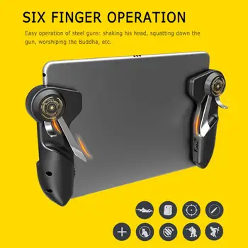 L1R1 Sešu Pirkstu Mērķis Pogu Izraisīt Kursorsviru, Lai PUBG Spēle Kontrolieris iPad Planšetdatoru neslīdoša Anti-sviedri, Augsta jutība