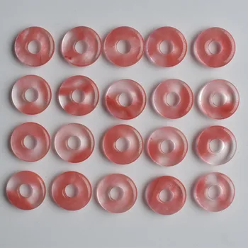 Labas kvalitātes Arbūza sarkans Akmens gogo donut piekariņi, kuloni, krelles 18mm rotaslietas, kas padara Vairumtirdzniecības 20pcs/daudz bezmaksas piegāde
