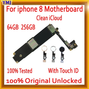 Labus Darba iPhone 8 mātesplati 64g 256g sākotnējā unlocke iphone 8 Loģika Valdes iphone 8 Mainboard iOS atjauninājumu