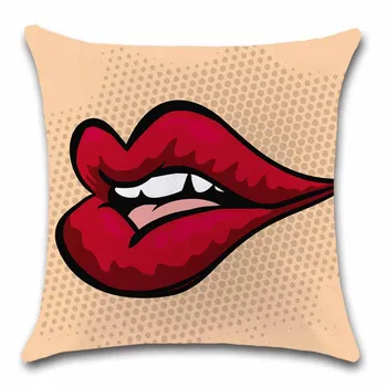 Lady ' s sweet kiss lūpām Pop art baltā Spilvena Vāka Dekori, krēslu Mājās, dīvāns kafijas veikals sēdekļa draugs bērniem, guļamistaba dāvanu spilvendrāna