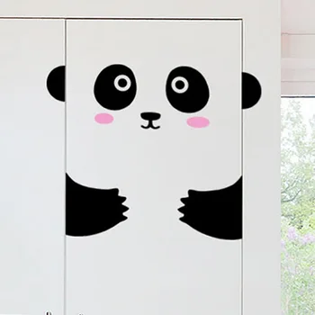 Laimīgs Panda Smaidiņu Durvju Uzlīmes Bērniem Meitene Durvju Panda Sienas Uzlīmes Bērnu Guļamistabas Durvīm vai Skapis Gudrs Dekoru T180409