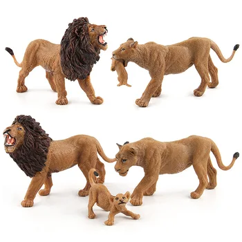 Laimīgu Izziņas Savvaļas Dzīvnieku Lauva Ģimenes Simulācijas Rotaļu Modeli Mīkstas Plastmasas Roku Apgleznoti Dzīvnieku Rotaļlietas Bērniem, Bērnu Dāvanu