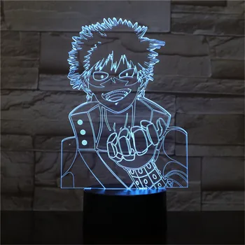 Lamparas Mans Varonis Augstskolu Anime 3D LED Nakts Apgaismojums, Bakugou Katsuki Rīcības Attēls Bērnu Rotaļlietu Radošo Apgaismojums Galda Lampas Dekors