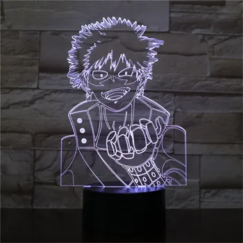 Lamparas Mans Varonis Augstskolu Anime 3D LED Nakts Apgaismojums, Bakugou Katsuki Rīcības Attēls Bērnu Rotaļlietu Radošo Apgaismojums Galda Lampas Dekors