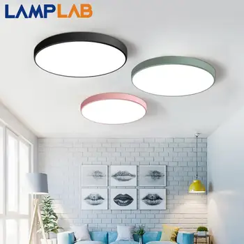 LAMPLAB LED Griestu Gaismas Modernās Lampas Dzīvojamā Istabā Apgaismes Armatūru Guļamistaba, Virtuves Virsmas Mount Flush Panelis Tālvadības pults