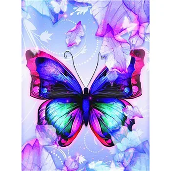 LaoJieYuan 5D DIY Dimanta Krāsošana Butterfly Ziedu Izšuvumi Krustdūrienā Gleznainā Laukumā Mājās Dekoratīvie