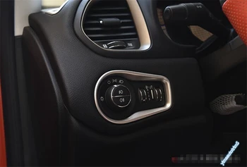 Lapetus Auto Stils Priekšējo Lukturu Galvas Gaismas Indikators Slēdzis Rāmja Vāks Melns, piemērots Jeep Renegade - 2020 ABS