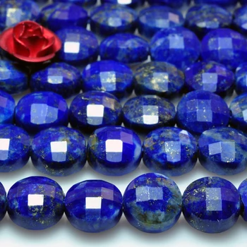 Lapis lazuli 4mm 6mm Dabas Dārgakmens Krelles diska slīpētas Rotaslietas, Kaklarota, Auskari rokassprādze 15inch ICNWAY