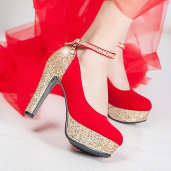 LAPOLAKA 2019 dropship liela izmēra 32-43, Līgava, Līgavas sieviešu kurpes sūkņi 11,5 cm augsti papēži sarkanā sūkņi kurpes sieviete