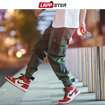 LAPPSTER Japāņu Streetwear Kabatas Kravas Bikses Vīriešu 2020. Gadam (Dungriņi) Vīriešu Hip Hop Joggers Bikses Vīriešu Ankel-lengthe Sweaptpants 5XL