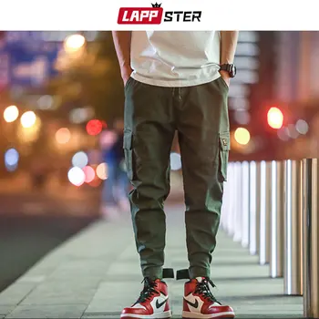 LAPPSTER Japāņu Streetwear Kabatas Kravas Bikses Vīriešu 2020. Gadam (Dungriņi) Vīriešu Hip Hop Joggers Bikses Vīriešu Ankel-lengthe Sweaptpants 5XL