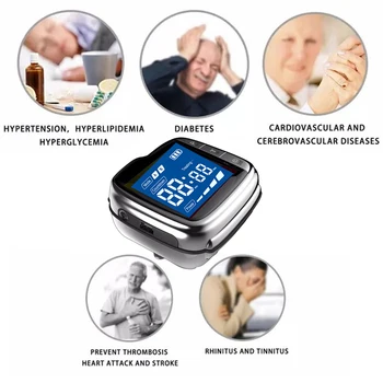 LASTEK Daudzfunkciju Rokas pulksteni Sāpju Rinīts, Faringīts Diabētiķiem Hipertensija Pilnu Piederumi Lāzera Terapijas Ierīces