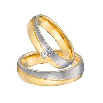 Laulības valentine dāvanu saderināšanās ir laulības gredzens uz pāris sieviešu vīriešu nerūsējošā tērauda gredzeni anel bague mariage anillos
