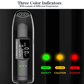 LCD Ciparu Alkohola Testeris Ātra Reakcija, elpas analizatoru Elpas Analizators Alcotester Detektors ar Aizmugurgaismojuma Displeju, USB uzlāde