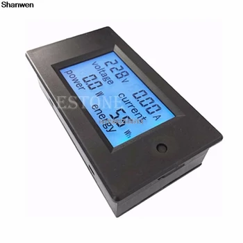LCD Ciparu Volt Vatu Jaudas Mērītāju Ammeter Voltmetrs AC 80-260V 20A