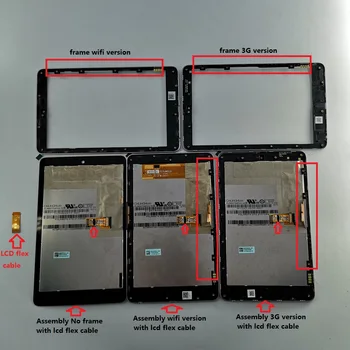 LCD displejs, Touch Digitizer Ekrāna komplektu ar rāmi flex kabelis Google Nexus 7 nexus7 2012 ME370TG nexus7c 3G wifi versija