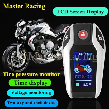 LCD Ekrāna Motociklu, Motorolleru 2 Divu Veidu pretaizdzīšanas Signalizācijas Auto Lock/Unlock Riepu Spiediena Monitoru, Keyless Motora iedarbināšana