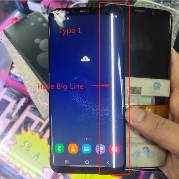 LCD Ir līnija, kas Samsung Galaxy S8 G950 G950F LCD Displejs, Touch Screen Digitizer montāža samsung S8 Displejs