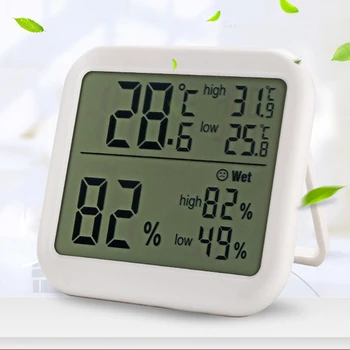 LCD Laika apstākļu Stacijas Iekštelpu Termometru, Higrometru, Digitālā Temperatūras un Mitruma Mērītājs Monitors