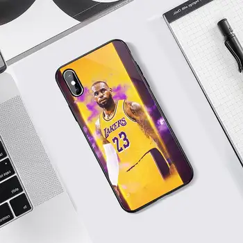Lebrons DŽEIMSS Karalis basketbola sporta segtu būtiska coque Telefonu Gadījumā Rūdīts stikls iphone 5C 6S 6 7 8 plus X XS XR 11 PRO MAX