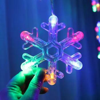 LED 220V ES Plug zvaigžņu aizkaru gaismas pasaku string Ziemassvētku vainags gaismas Ziemassvētku puse, kāzu dekorēšana lampas