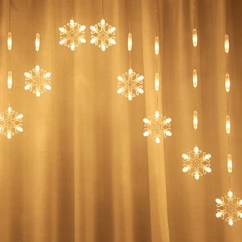 LED 220V ES Plug zvaigžņu aizkaru gaismas pasaku string Ziemassvētku vainags gaismas Ziemassvētku puse, kāzu dekorēšana lampas