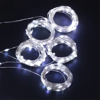 Led aizkaru gaismas 3Mx3M 300 LED Akumulatora barošanu Vara Stieples LED String Aizkaru Gaismas kāzu lukturi ar RF Tālvadības 8 Režīmi