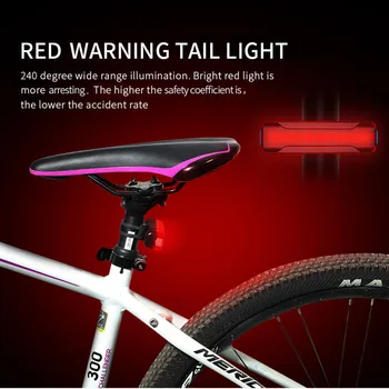 LED Bike Astes Gaismas Velosipēdu Drošība Velosipēdistu Brīdinājums Aizmugurējās Lampas Ūdensizturīgs USB Uzlādējams Lukturis Nakts Riteņbraucēju ekipējums #LR3
